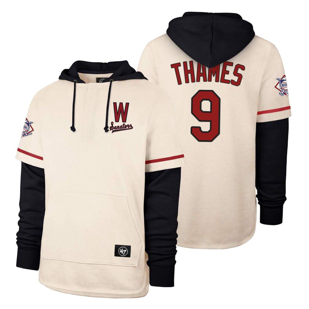 Men Washington Nationals #9 Thames Cream 2021 Pullover Hoodie MLB Jersey->washington nationals->MLB Jersey